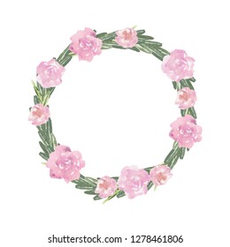 Watercolor Wreath Floral Design Stock Illustration 566004736