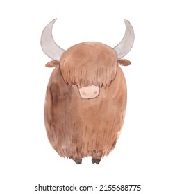 Watercolor Yak Illustration For Kids