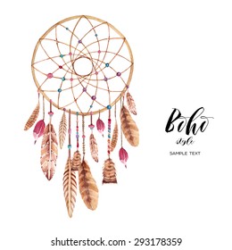 Watercolors, Drawings, Dreamcatcher, Boho.