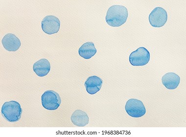 Watercolour Blue Polkadot Pattern Illustration