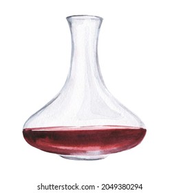 Watercolour jar of red wine on white background. Watercolor illustration.	 - Powered by Shutterstock