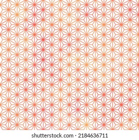 Watercolour Traditional Japanese Hemp Leaf Pattern, Seamless Background, Asanoha Pattern, Geometric Pattern