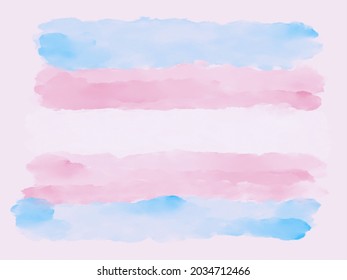 Watercolour Transgender pride flag in blue, pink and white background. Illustration banner for Transgender Day of Remembrance backdrop, November 20 - Powered by Shutterstock