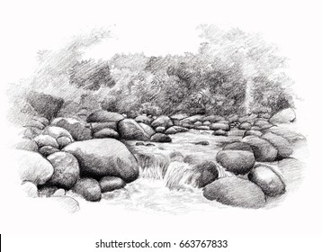 Waterfall Sketch High Res Stock Images Shutterstock