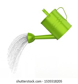 Watering Can Pouring Water Isolated. 3D rendering