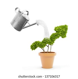 Watering A Small Plant Shaped Like A Graph In A Pot