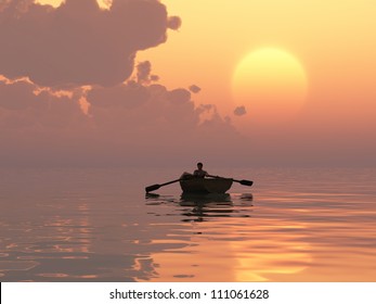 waterman at sunrise