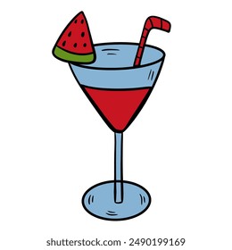 Watermelon Juice in a Glass - Refreshing Summer Drink JPEG Illustration. - Powered by Shutterstock