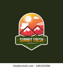 The Watermelon Peak Badge Logo At Night