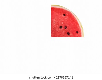 Watermelon Quarters On A White Background 3d-rendering.