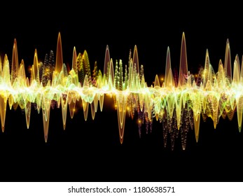 Wave Function series. Abstract design made of colored sine vibrations, light and fractal elements on the subject of sound equalizer, music spectrum and  quantum probability