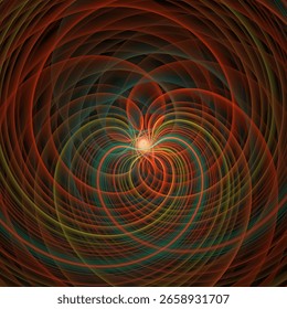 Wave Function series. Composition of swirling, twisting, interacting wave pattern on the subject of popular science, education and research.