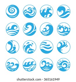 Wave Icons Set Water Symbol Logo Stock Vector (Royalty Free) 362806910