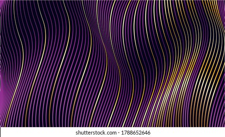 Wave Line Elegant Background Purple Gold