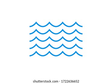 Wave Line Icon. Water Sign. Sea And Ocean Logo. 