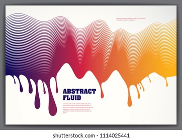 Wave lines fluid abstract background. 3d dynamic stripes motion art. Lined texture, dynamic surface, curve lines, flow shape.
