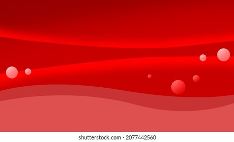 Wave Pattern Arrange From Upper To Lower By Gradient Darker And Lighter Red Color With Variety Size Of Ball.