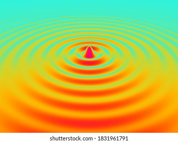 Waves, Diffraction, 3D Rendering, Diffraction Pattern