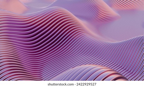 Waves of dynamic waveforms with effects, creating a visually rhythmic and harmonious composition