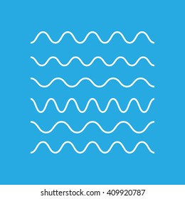 Waves Outline Icon Modern Minimal Flat Stock Vector (Royalty Free ...