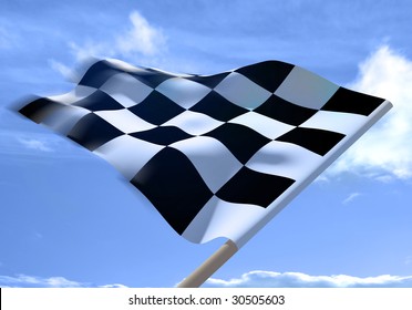Waving a checkered flag