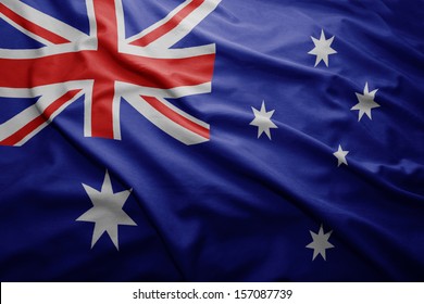 Waving Colorful Australian Flag