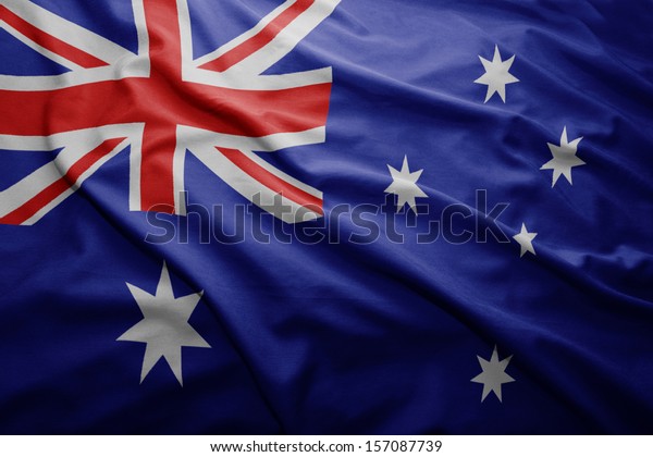Waving colorful Australian\
flag