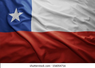 Waving Colorful Chilean Flag