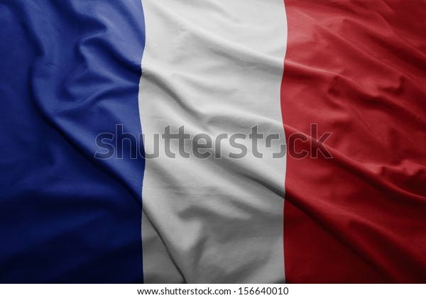 なびくカラフルなフランス国旗 のイラスト素材