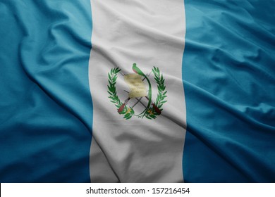 Waving Colorful Guatemalan Flag