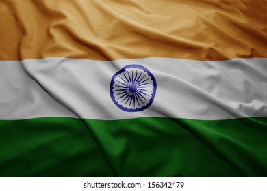 Waving Colorful Indian Flag Stock Illustration 156342479