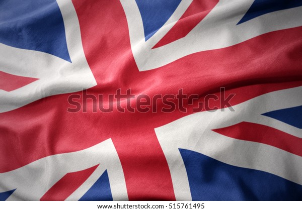 なびくイギリスの国旗 のイラスト素材