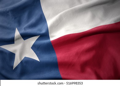 waving colorful national flag of texas state.