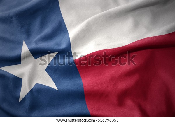 Waving Colorful National Flag Texas State Stock Illustration 516998353