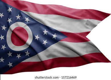 Waving colorful Ohio flag