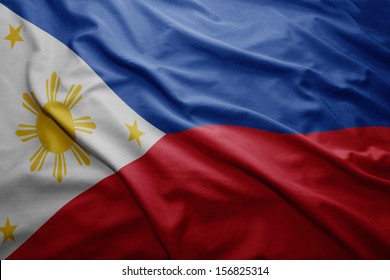 Waving Colorful Philippine Flag Stock Illustration 156825314