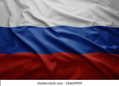 Waving Colorful Russian Flag