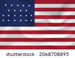 Waving flag of 1819-1820 American background.