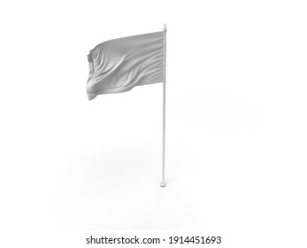 Waving Flag 3D Illustration Mockup Scene On Isolated Background