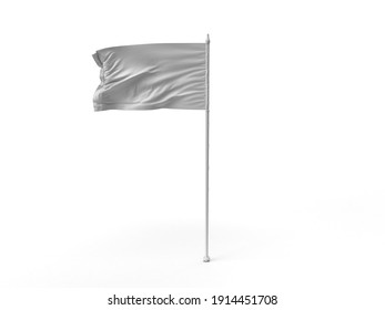 Waving Flag 3D Illustration Mockup Scene on Isolated Background