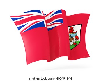 Waving flag of bermuda isolated on white. 3D illustration