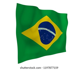 Waving Flag Brazil Ordem E Progresso Stock Illustration 1197877159 ...