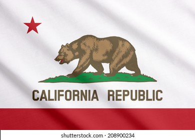 Waving flag of California
