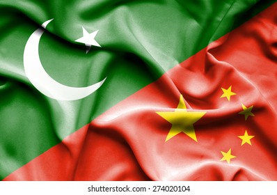 Waving Flag Of China And Pakistan