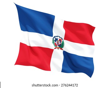 Waving Flag Dominican Republic Isolated On Stock Illustration 276244172