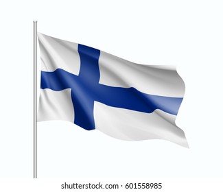 Waving Flag Finland State Illustration European Stock Vector (Royalty ...