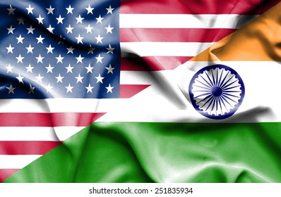 India Flag United States America Flag Stock Photo (edit Now) 1034313142