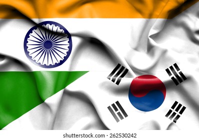 Waving Flag South Korea India Stock Illustration 262530242 | Shutterstock