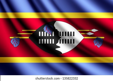 Waving Flag Of Swaziland