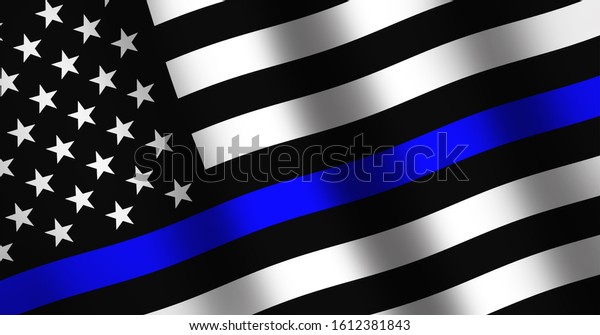 Waving Flag United States America Police Stock Illustration 1612381843